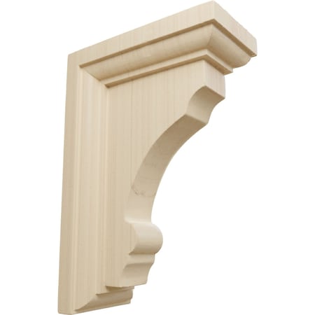 Ekena Millwork 2 1/2"W x 4"D x 6"H Small Thompson Wood Bracket, Rubberwood BKTW02X04X06TMRW